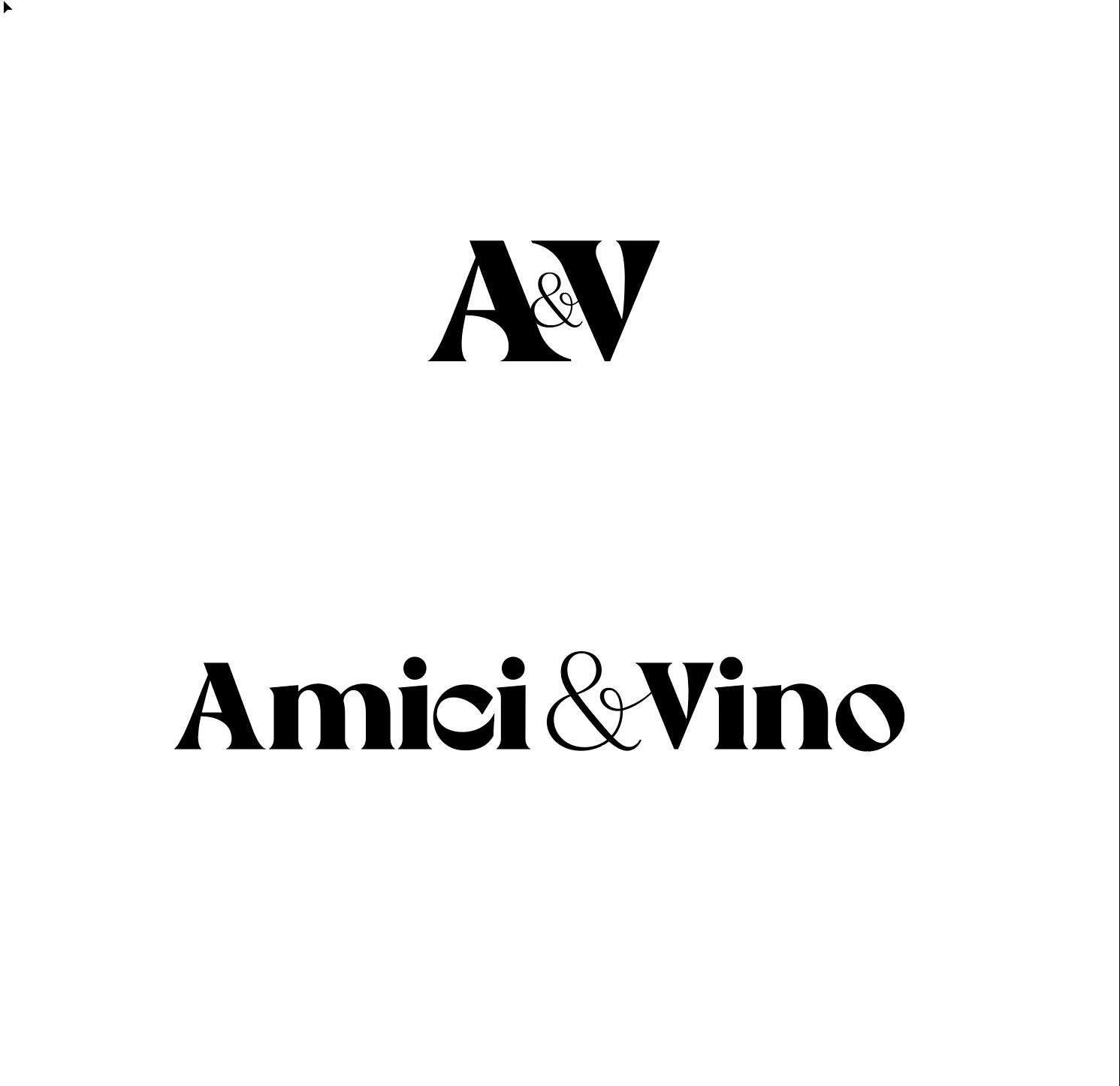 A heavy A and V ligature above the full name in the same heavy serif.