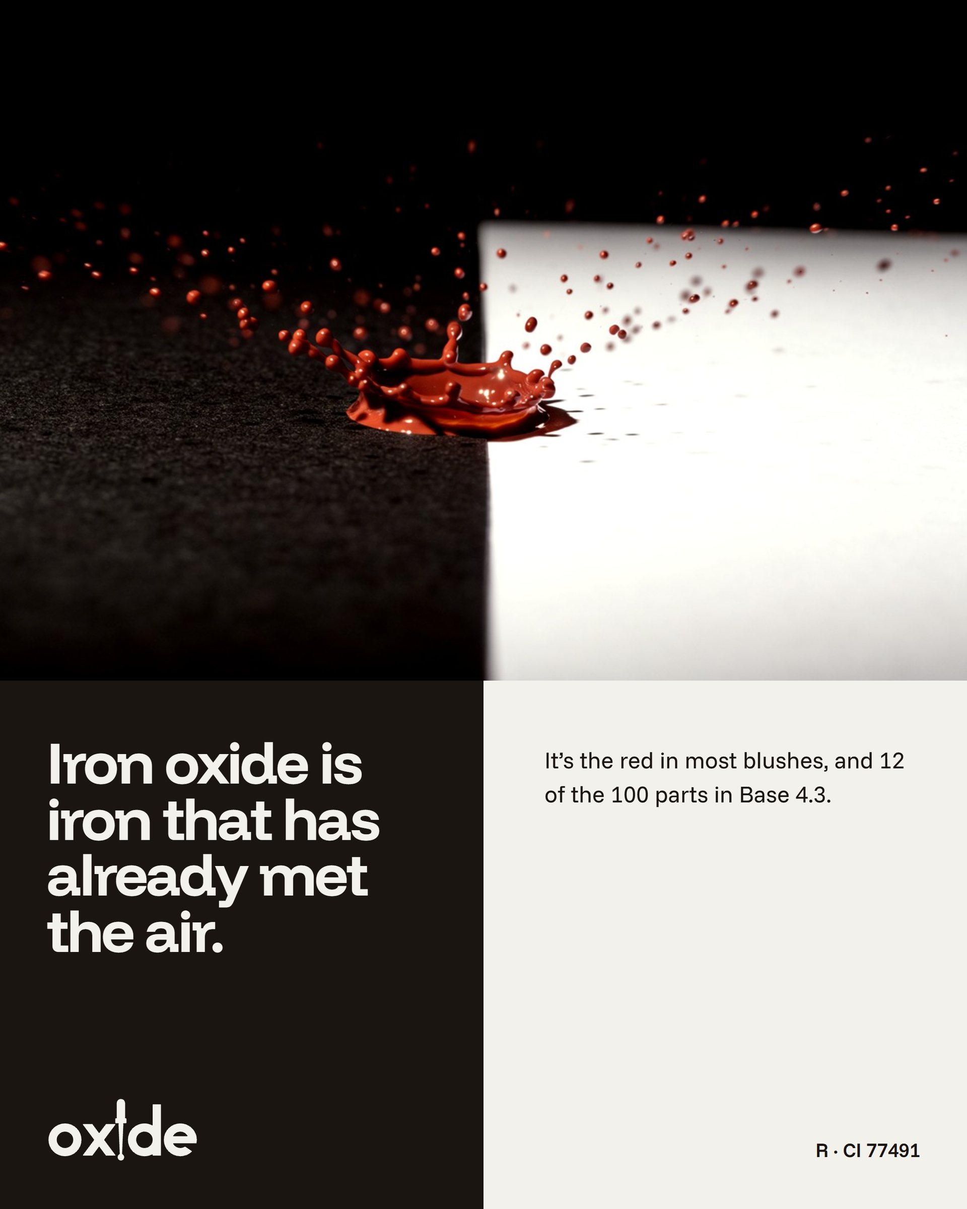 Social post: Iron oxide is iron that has already met the air.