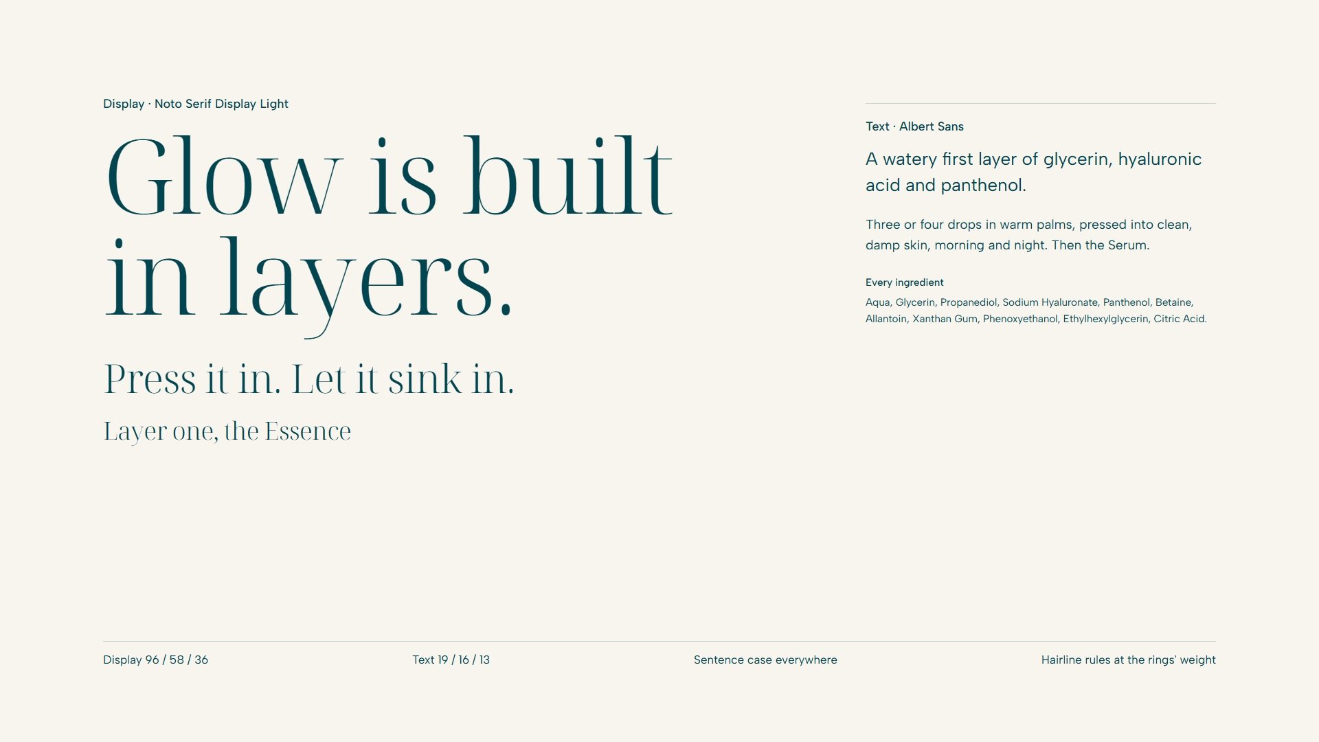Noto Serif Display Light and Albert Sans in real copy