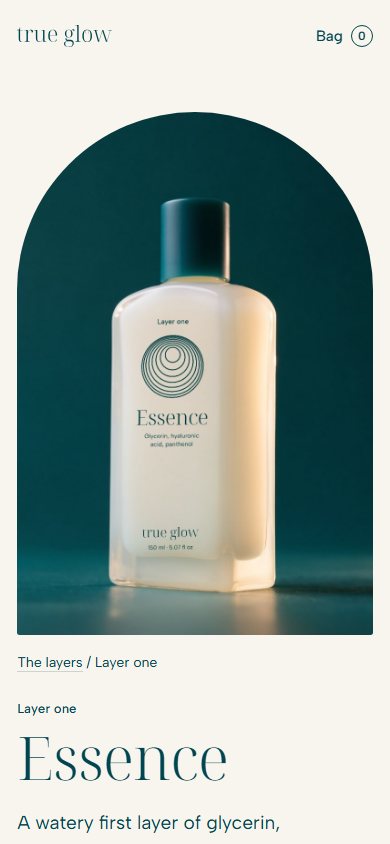 The Essence page on a phone